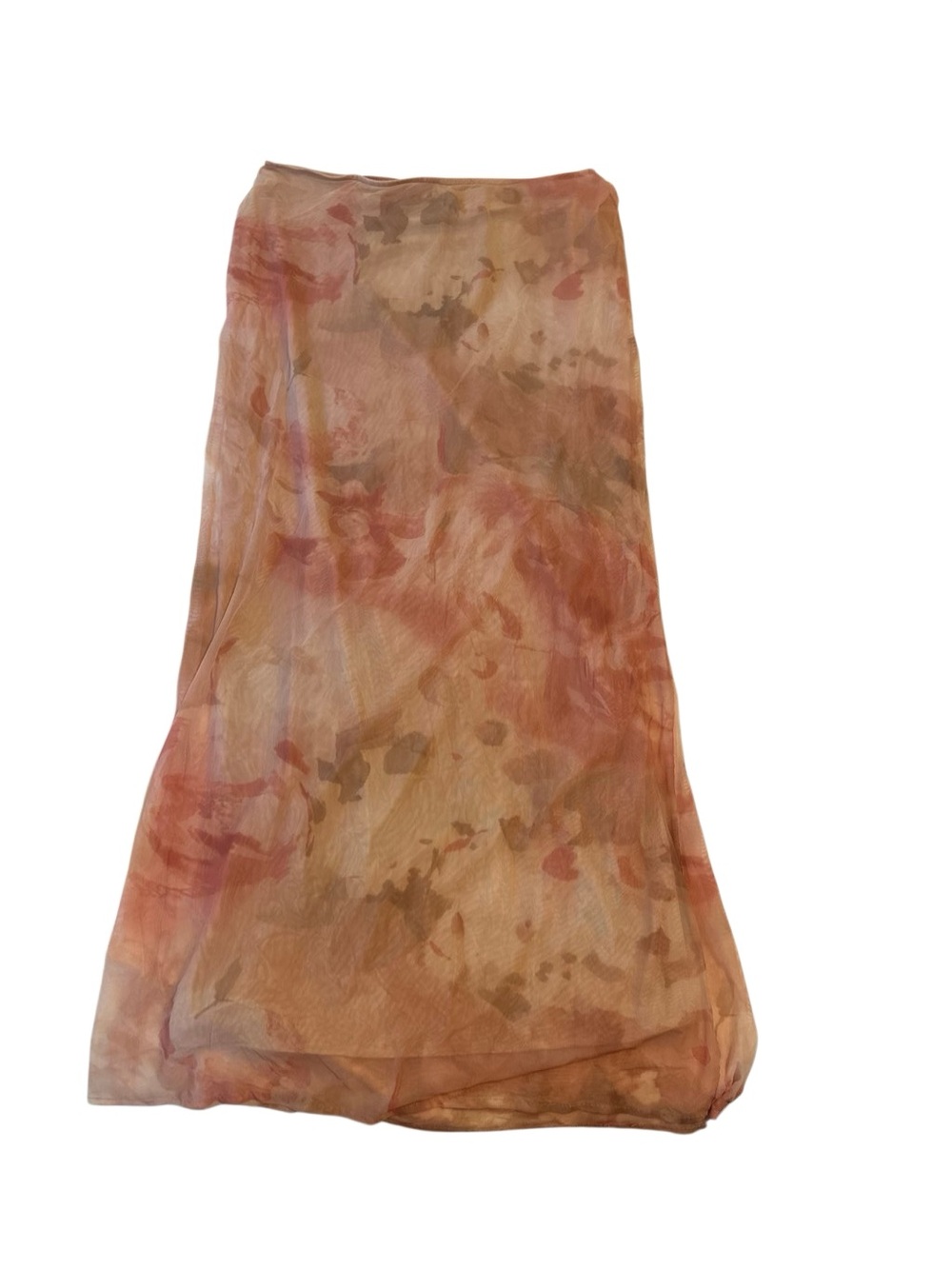 Laundry By Shelli Segal Sheer Wrap Skirt in Blush and Tan Watercolor